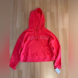 Calvin Klein Vibrant Red Cropped Sweatshirt